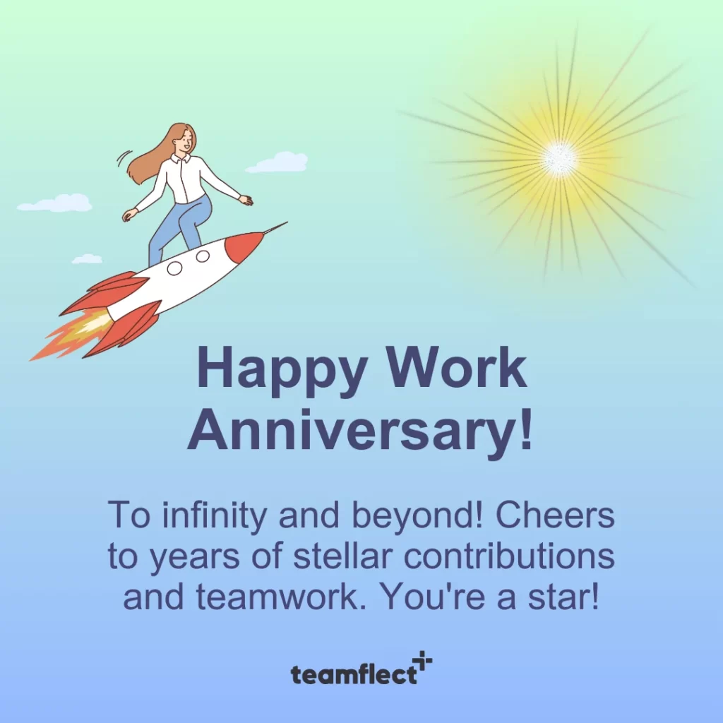 Work anniversary card - To Infinity And Beyond