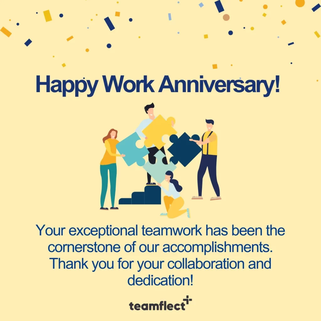 Work anniversary card - Teamwork