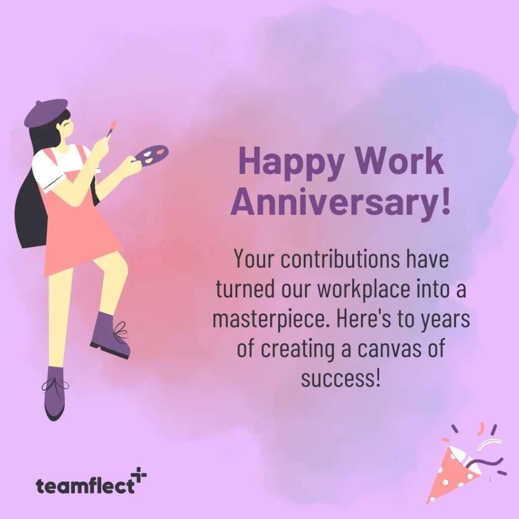 Work anniversary card - Canvas Of Success
