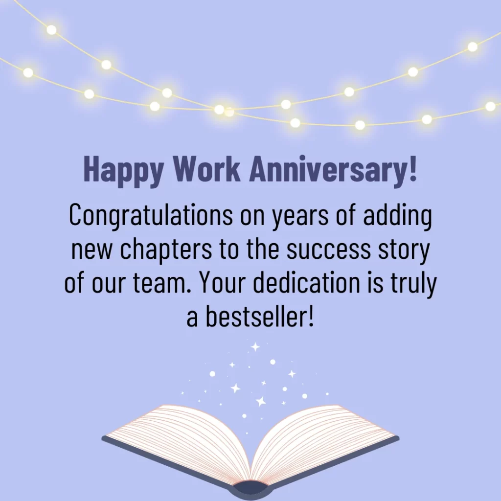 Work anniversary card - Dedication