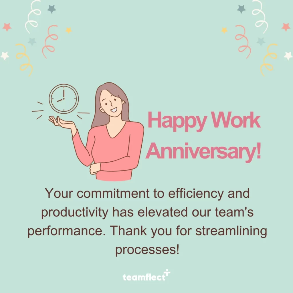 Work anniversary card - Efficiency