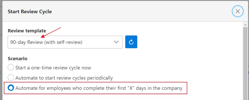 90 day probation period: Teamflect users have various automation scenarios available to them.