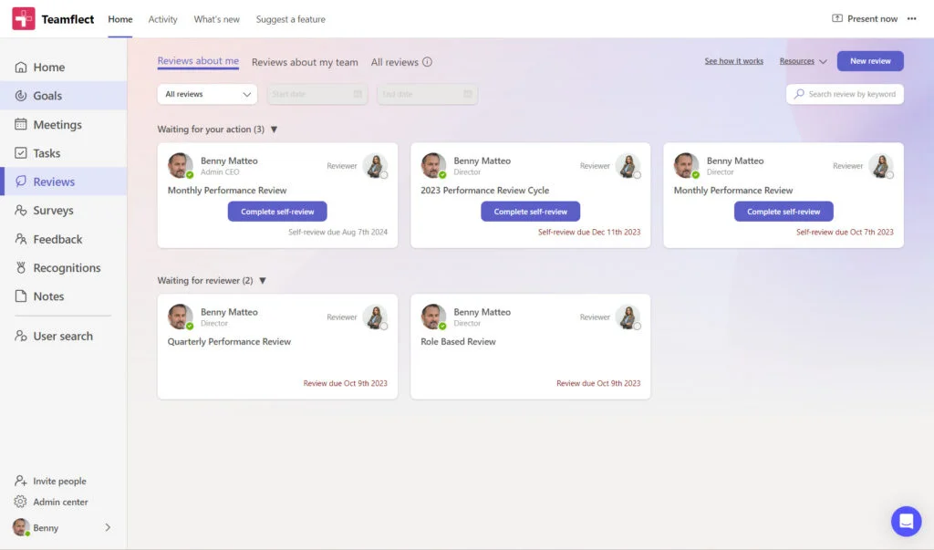 Teamflect Performance Review Module
