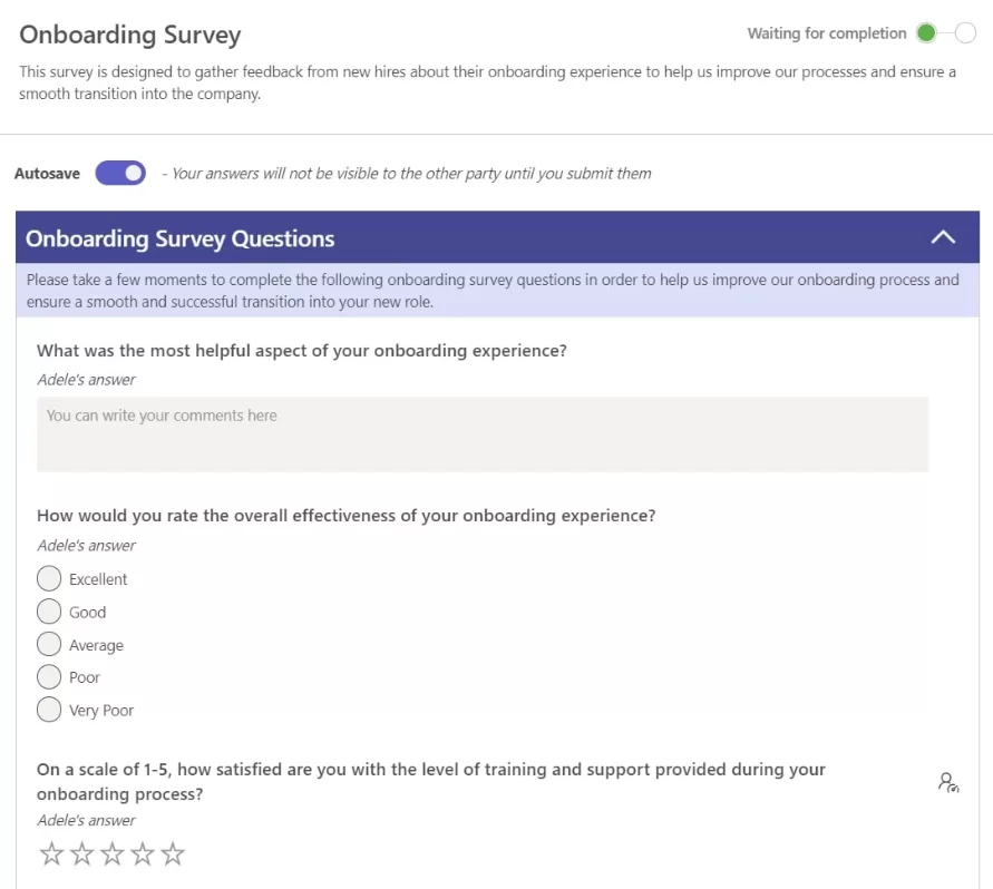 Onboarding Survey Template