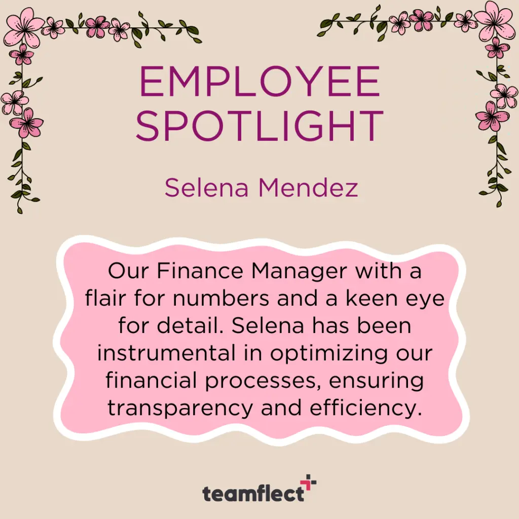 Pink Floral Employee Spotlight Template