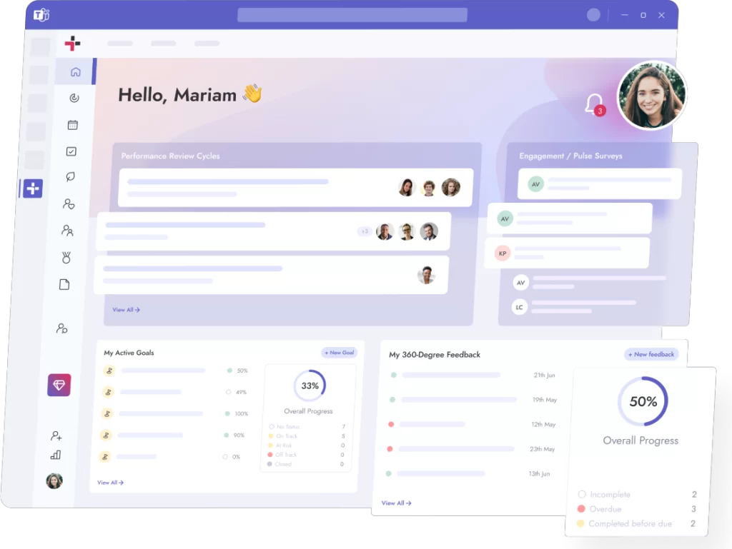 Performance management software dashboard