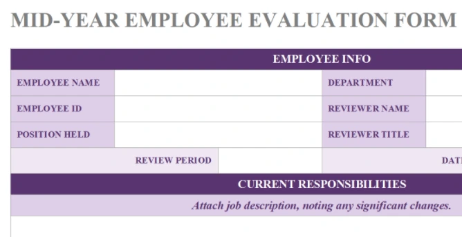 Free Mid-Year Review Word Template