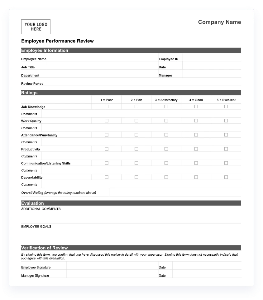 90 Day Review Template for Microsoft Word