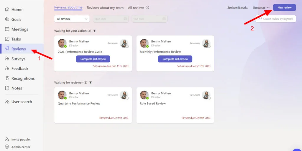 Access review templates