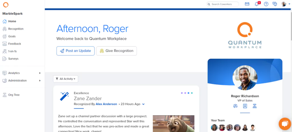 Quantum Workplace interface