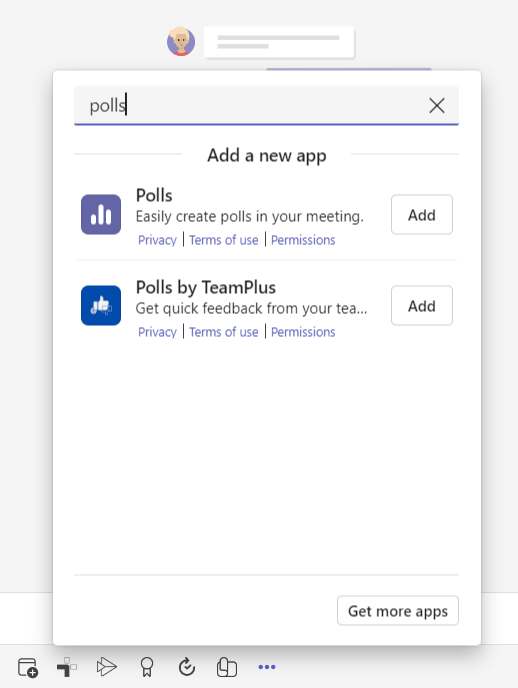 Polls inside microsoft teams