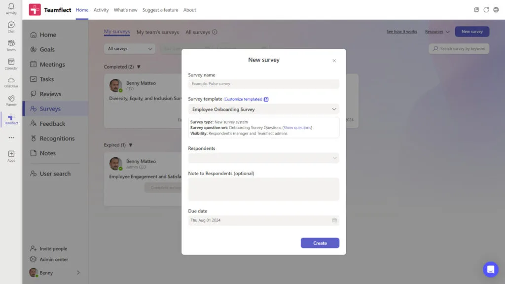 teamflect new survey