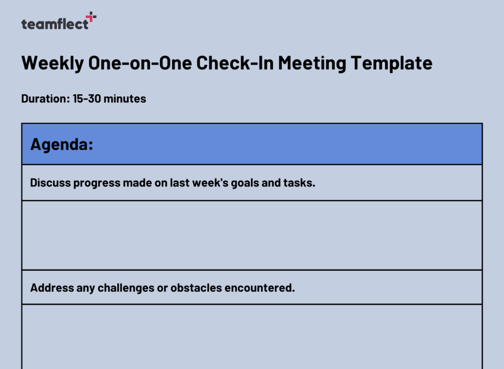 Weekly 1:1 meeting template