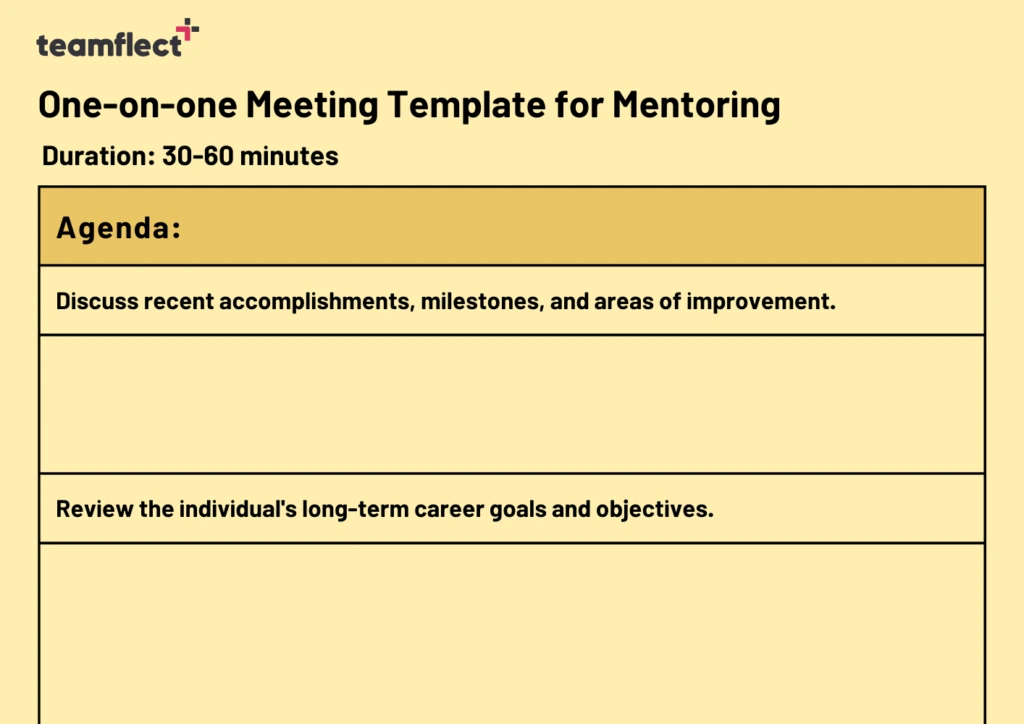 One-on-one Meeting Template for Mentoring