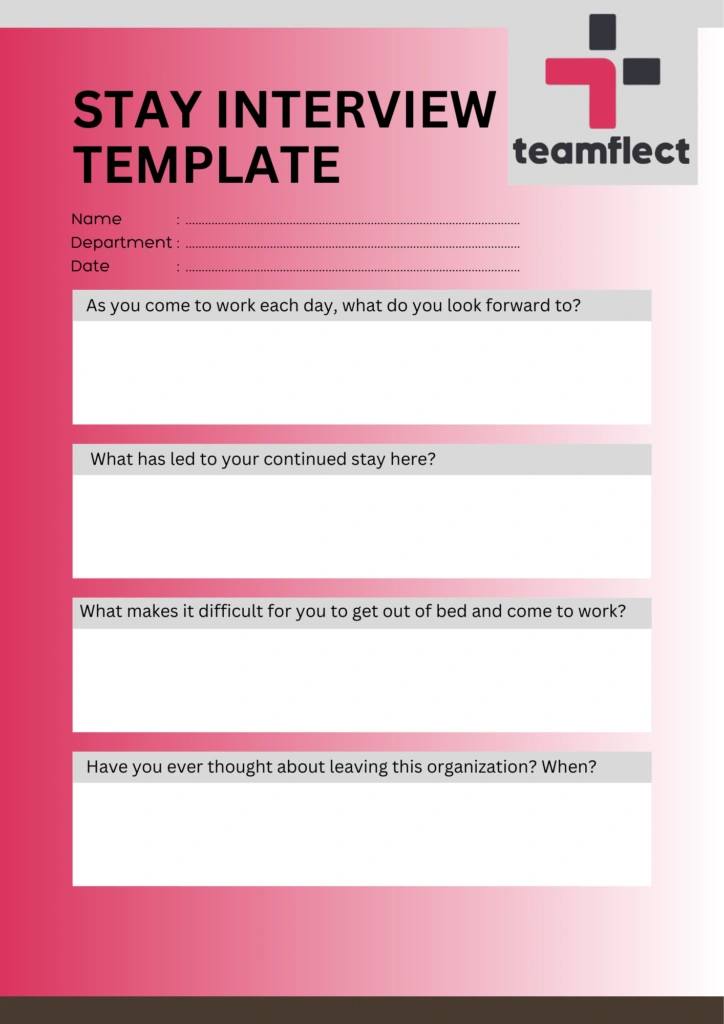 Stay Interview template in PDF format