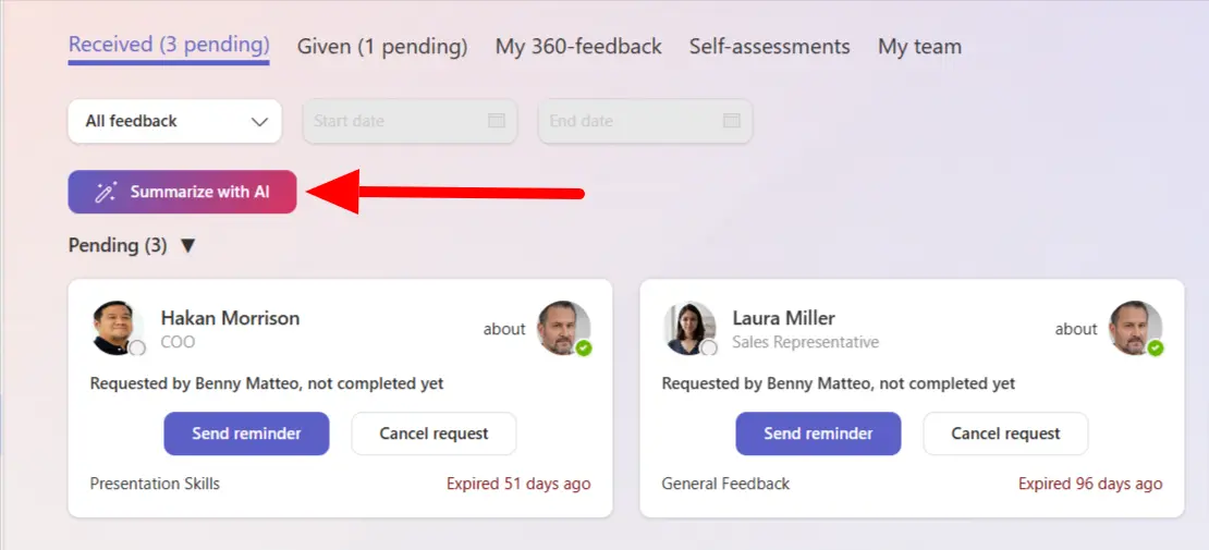 Use AI to summarize feedback