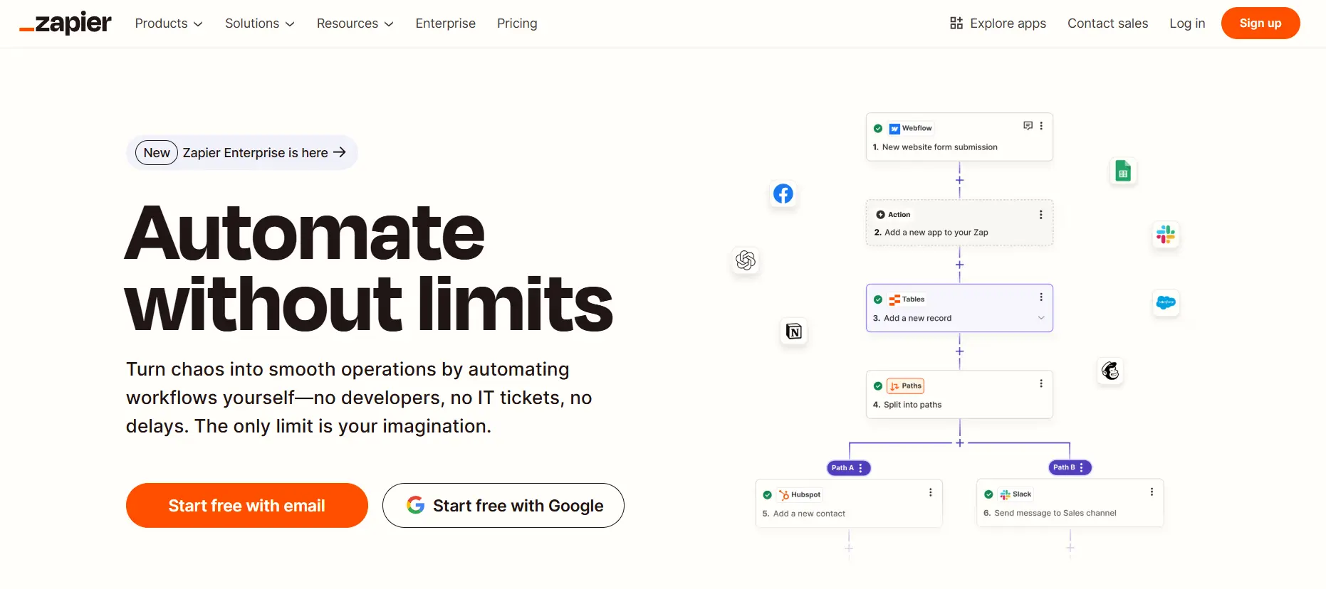 zapier website homepage