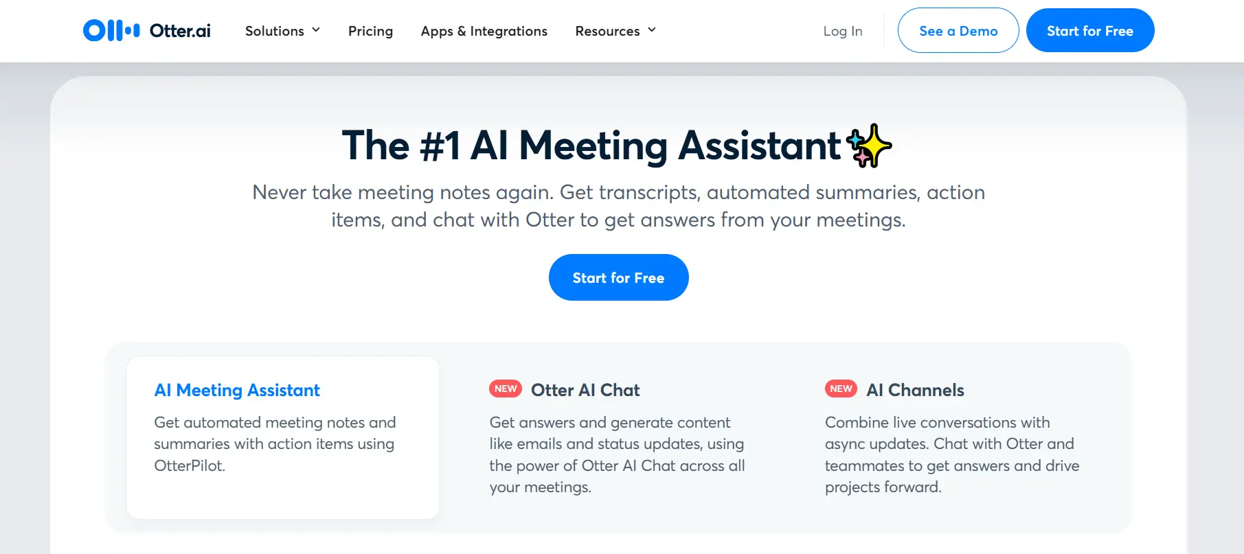 otter.ai website homepage