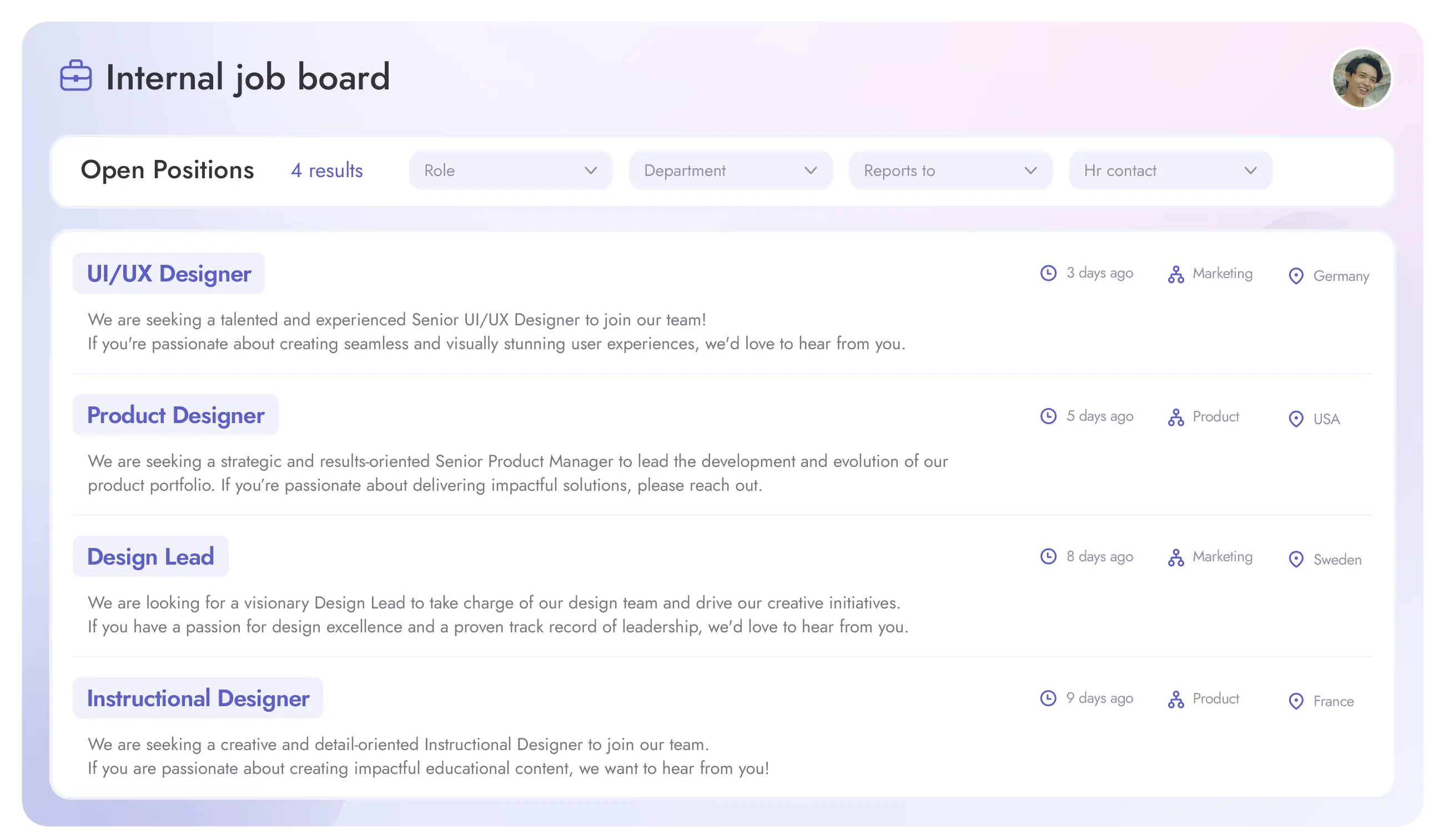 Create an internal job board in Teamflect