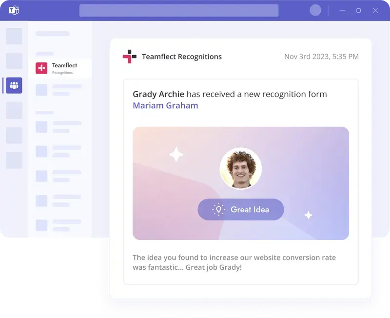 Teamflect inside Microsoft Teams
