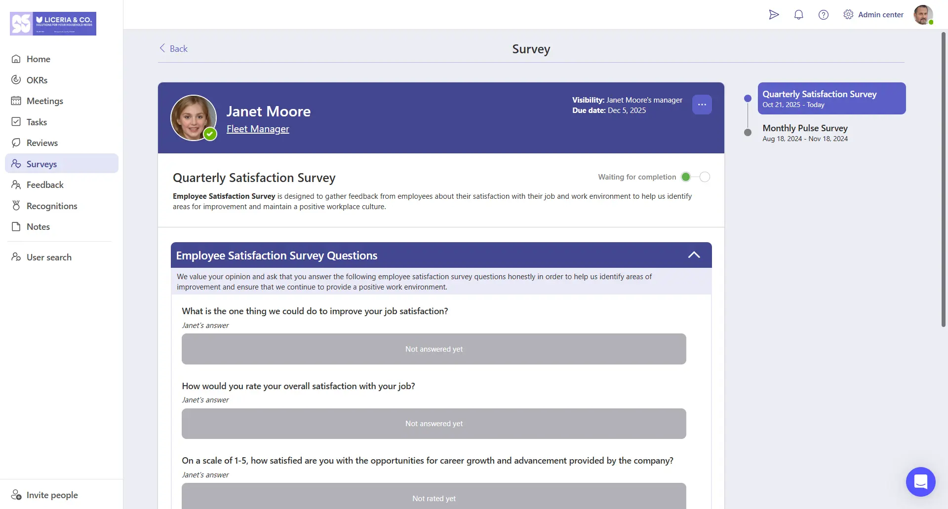 Teamflect helps HR teams conduct satisfaction surveys inside Microsoft Teams.