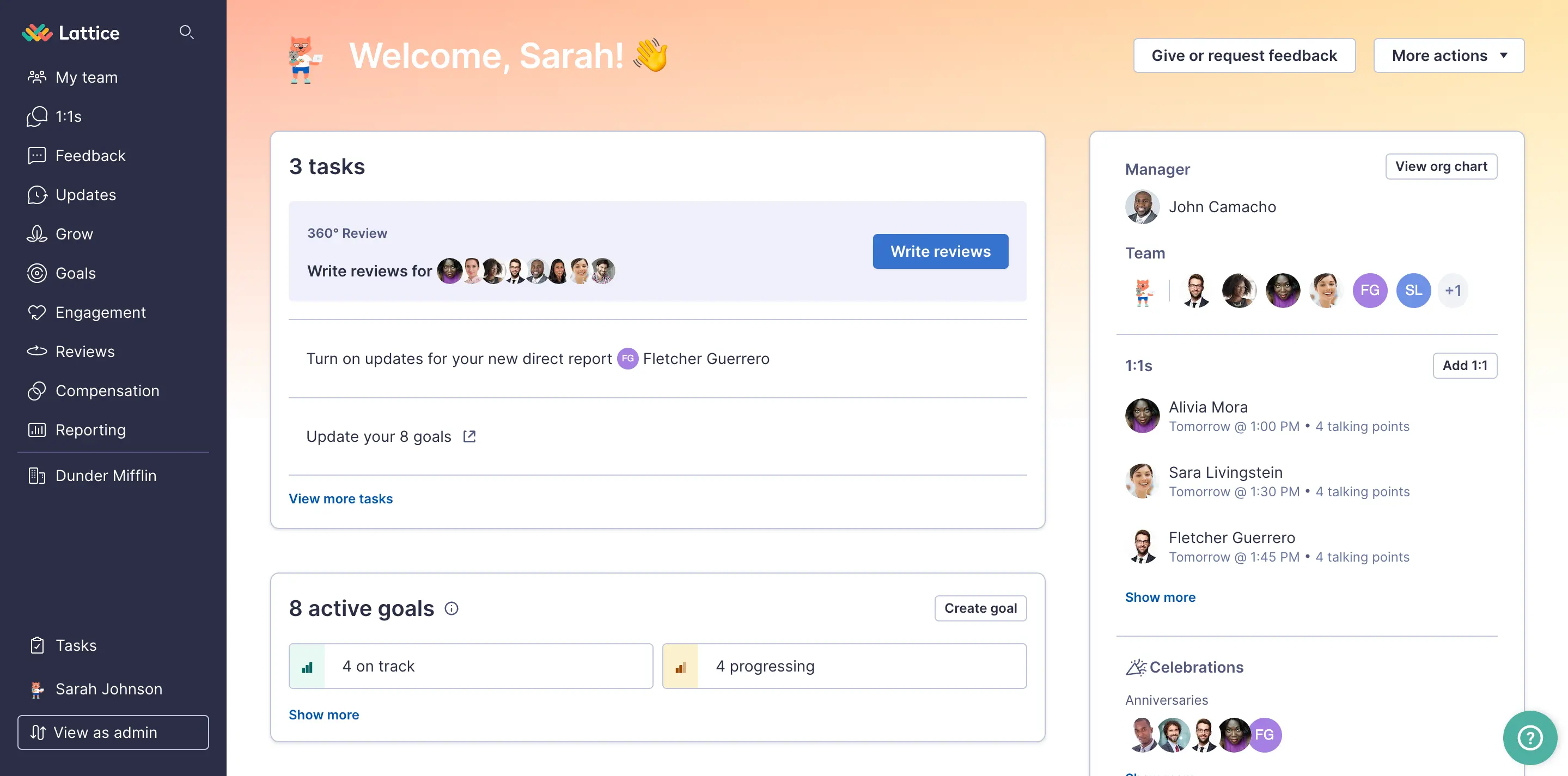 Lattice dashboard view