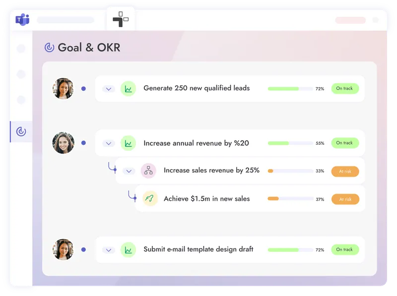 Goals & OKRs inside Microsoft Teams with Teamflect
