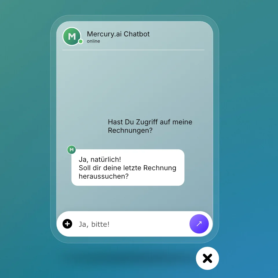 Mercury.ai Chat-Fenster
