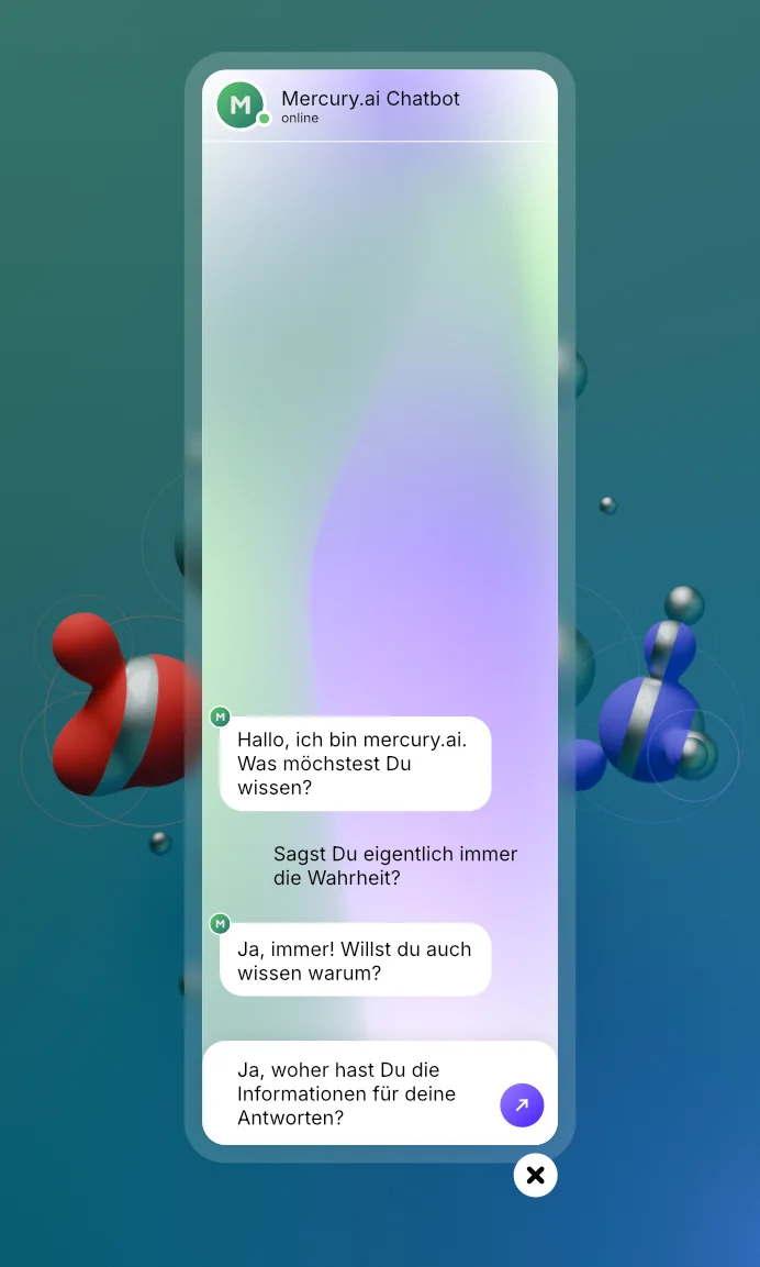 Mercury.ai Chat-Bot Widget simpel