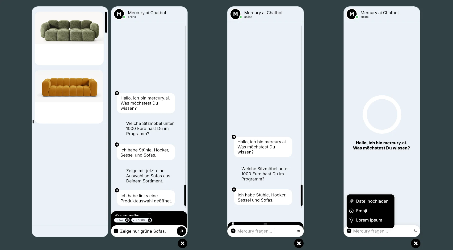 Chat-Bot Widget  Zustände