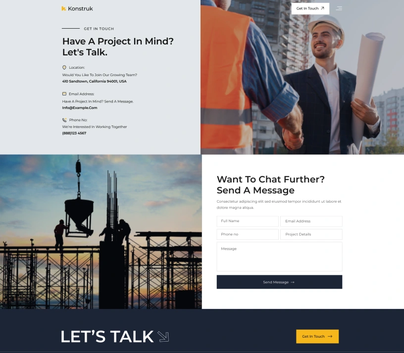Contact One Page Image