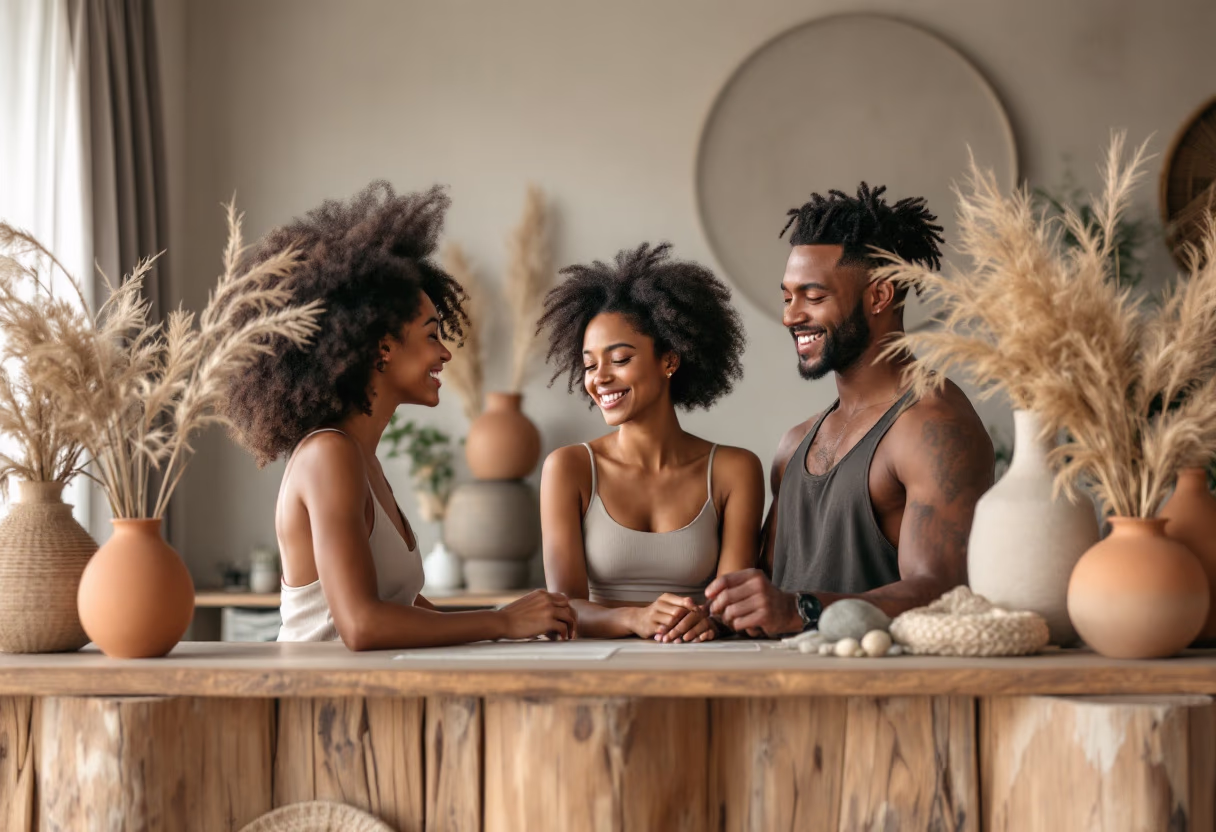 customer at yoga studio reception