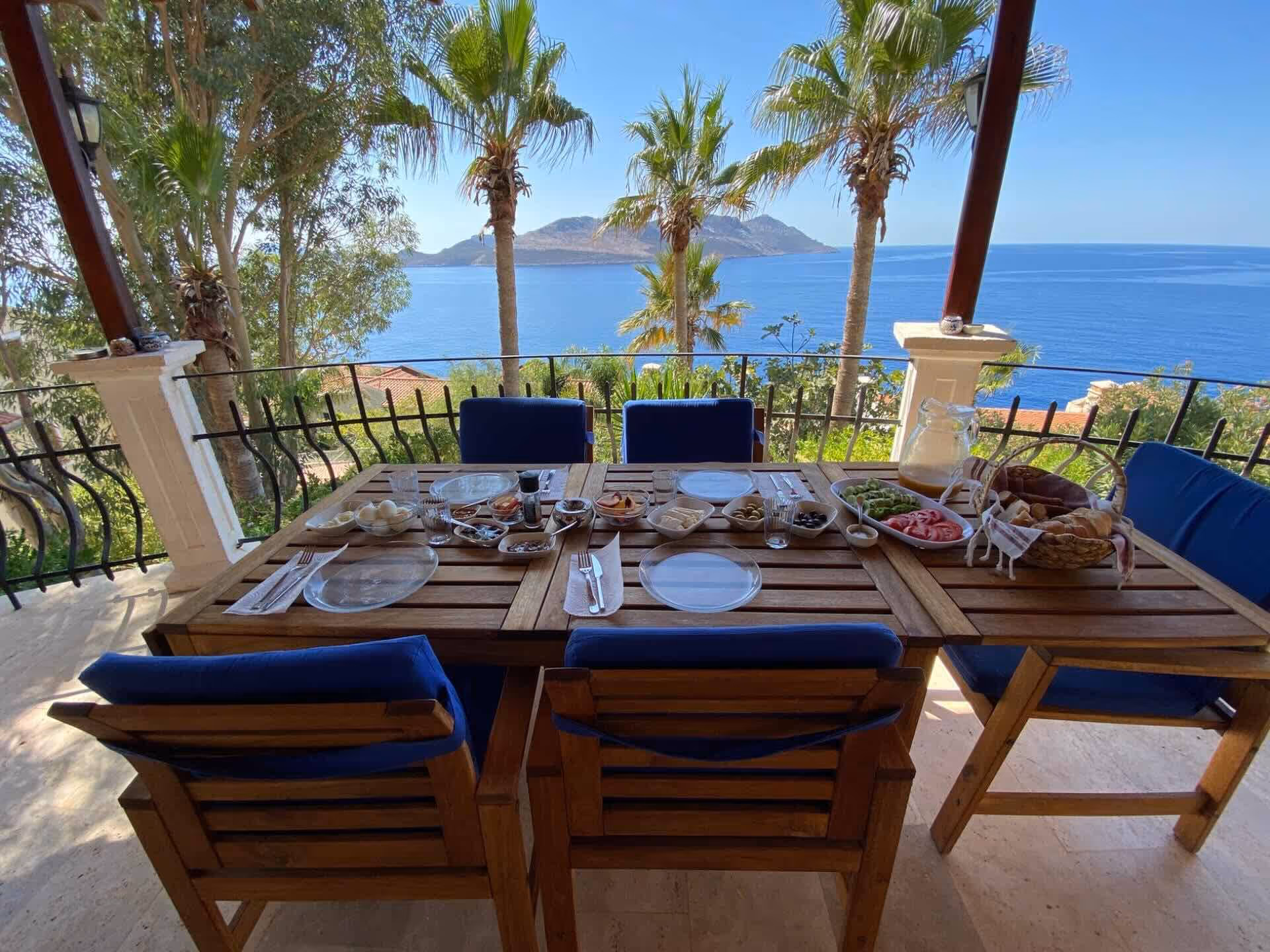 Turkish breakfast on the villa terrace