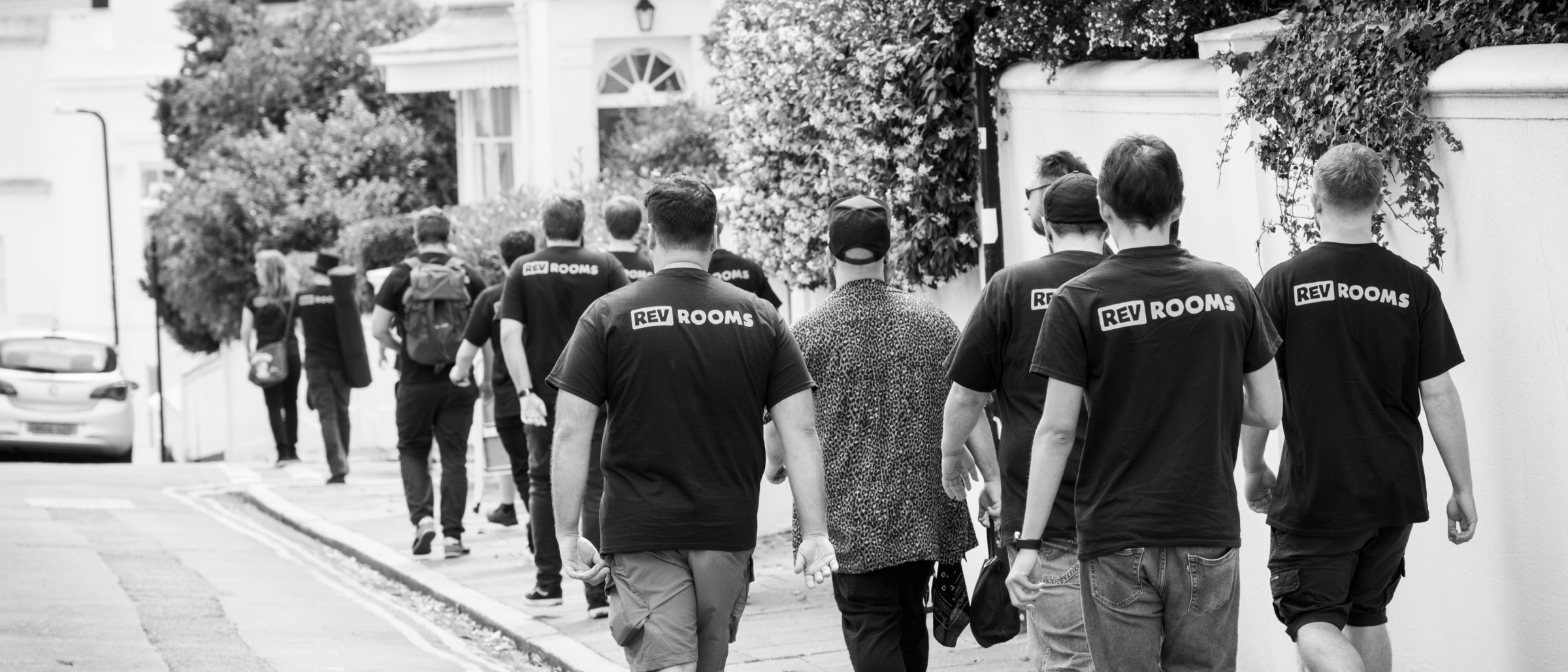 The Rev Rooms team walking in Brighton