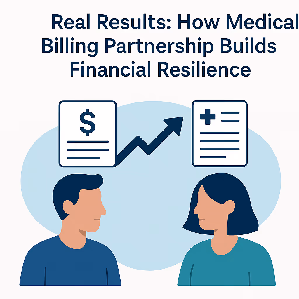 Infographic illustrating financial resilience through Flychain and Camber medical billing partnership for ABA clinics