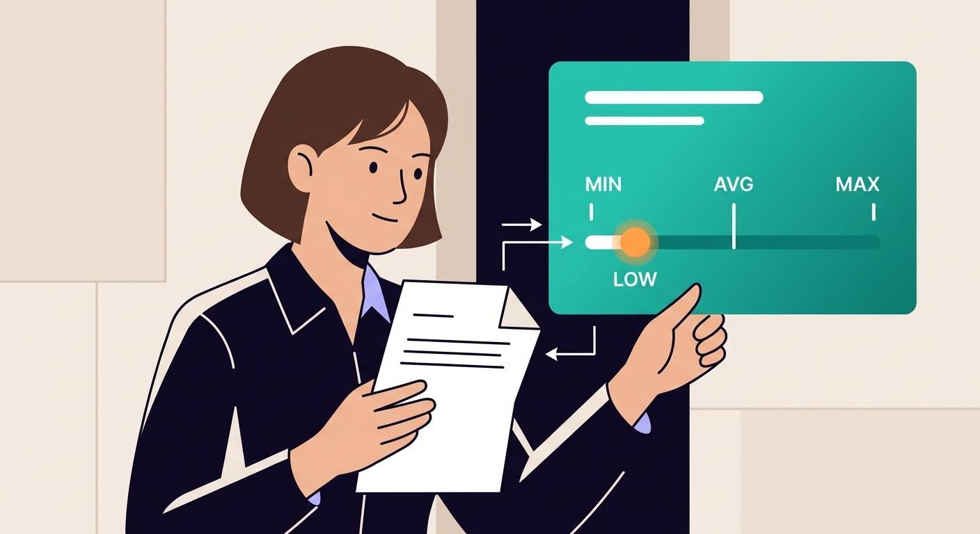 Illustration of a practice owner comparing their fee schedule against a benchmark range; alt text: 'how to check ABA reimbursement rates against benchmark'