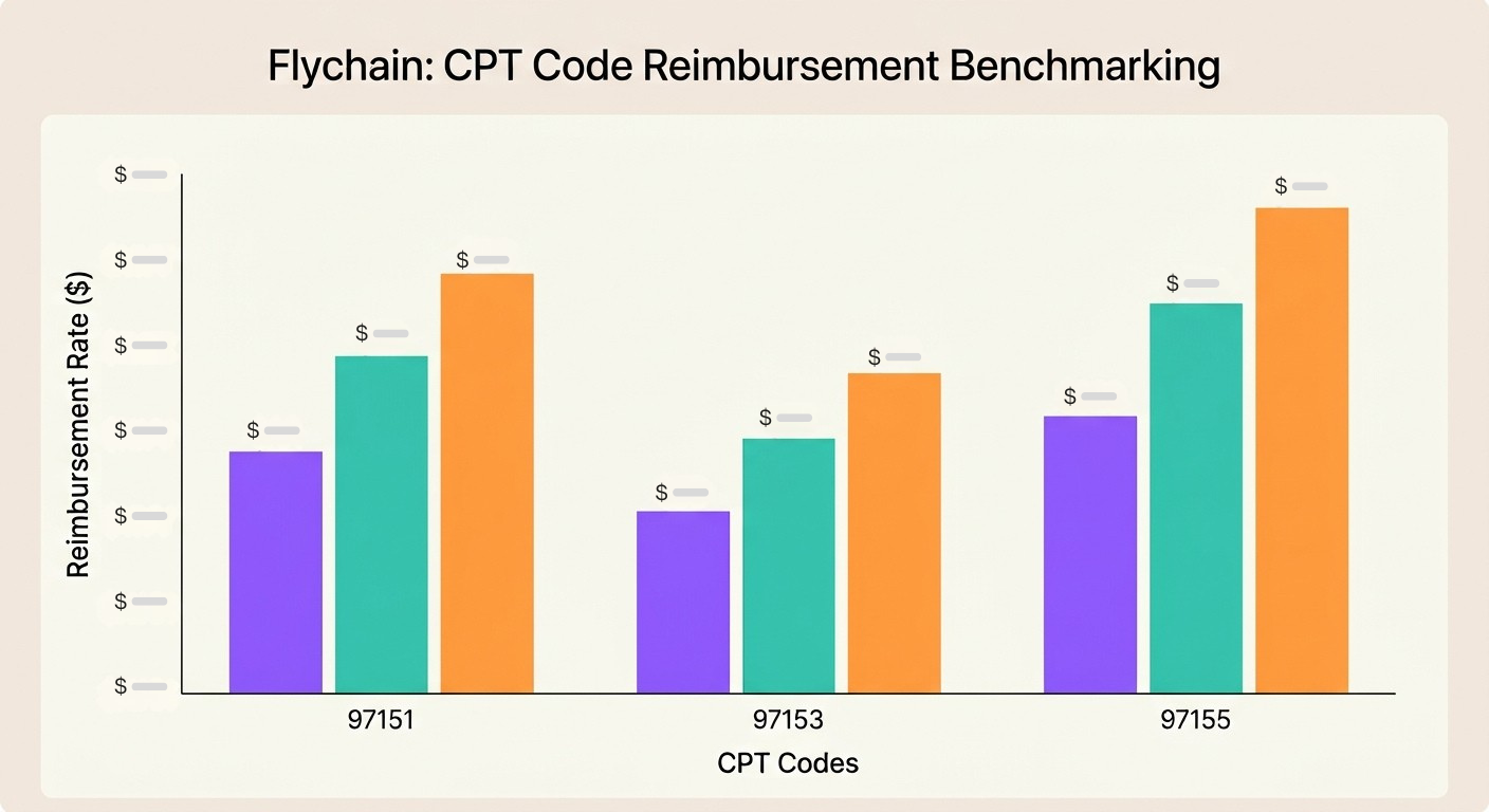 ABA reimbursement rates by payer in DC comparison chart - a horizontal bar chart ranking Optum, Cigna, and Aetna median rates