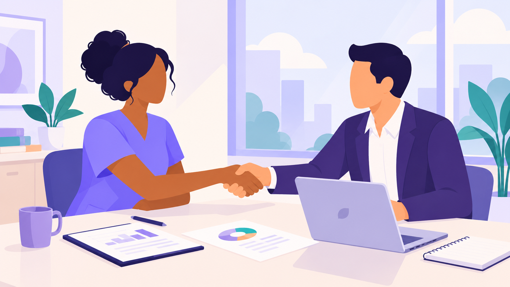 Illustration comparing healthcare accounting services and general accounting services for medical practices