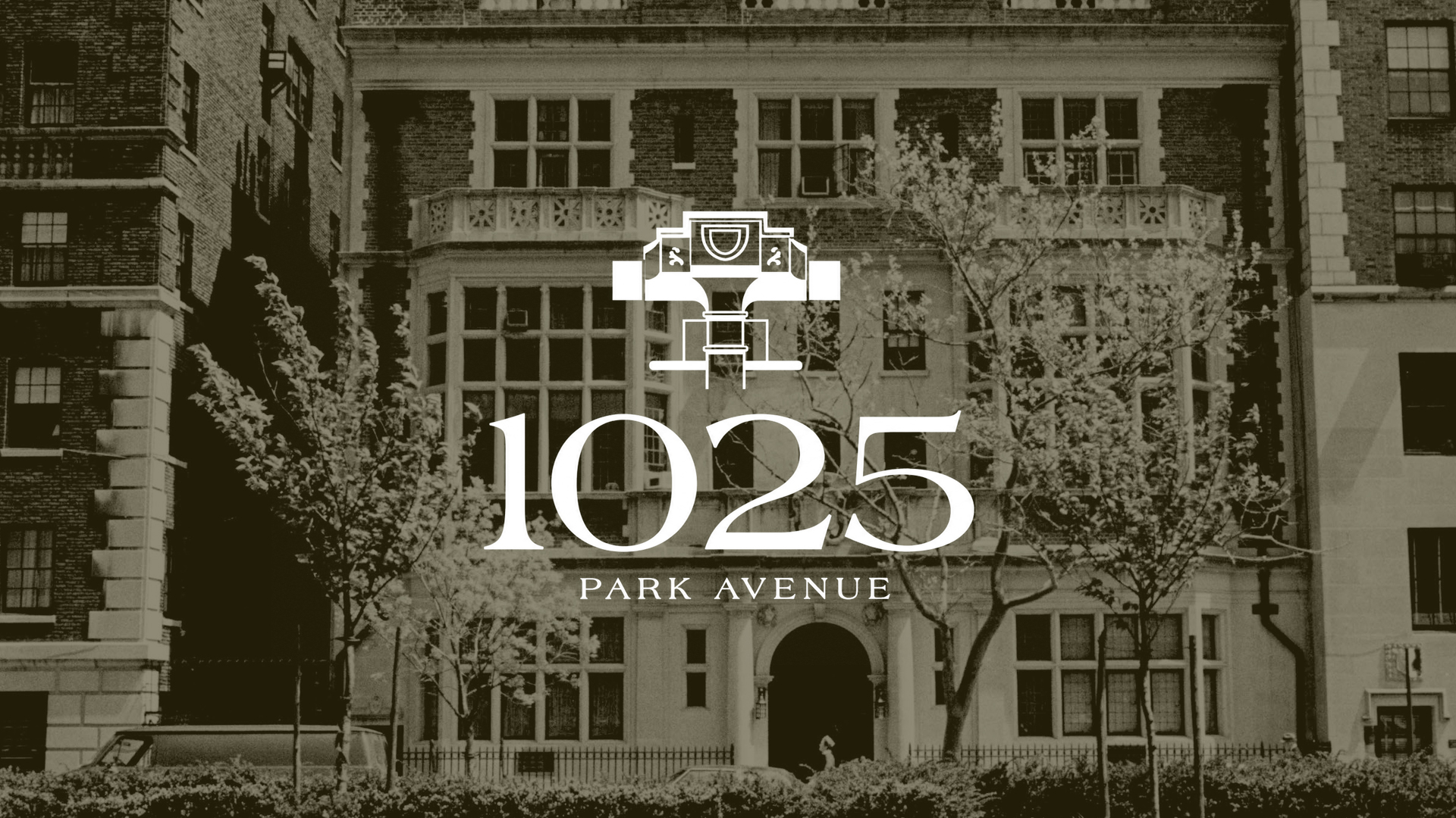 For 1025 Park Avenue we developed a property identity drawn from the building's own architectural detailing — a crest, an embossed brochure, and a marketing package built around period photography.