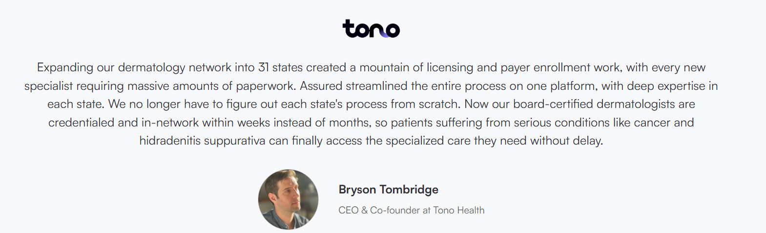 Tono testimony