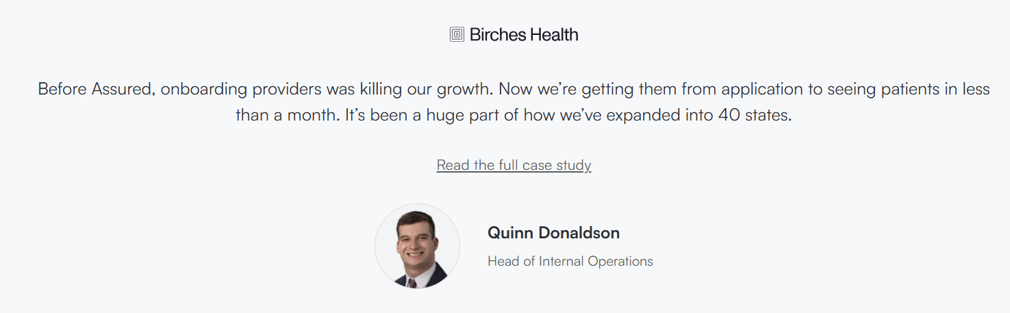 Birches health testimony