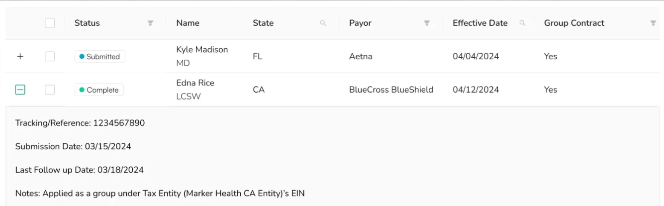 payer enrollment visibility
