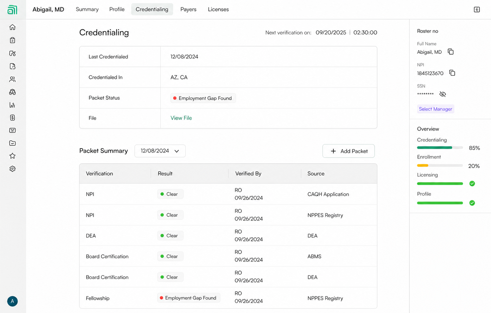 Credentialing automation