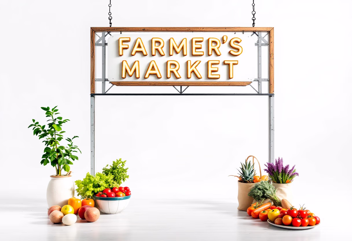 image of a farmer's market entrance