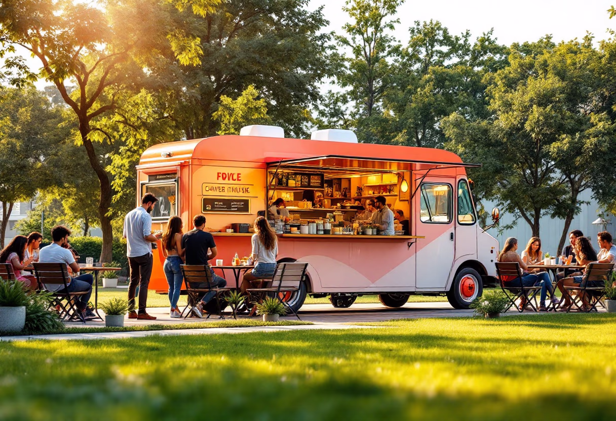 image of food truck in action