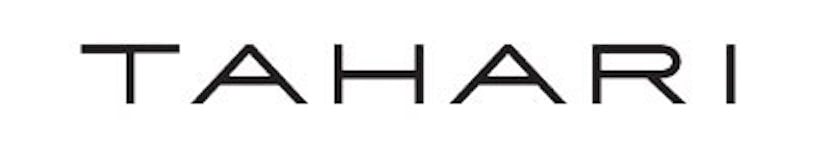 TAHARI brand logo in black uppercase letters.