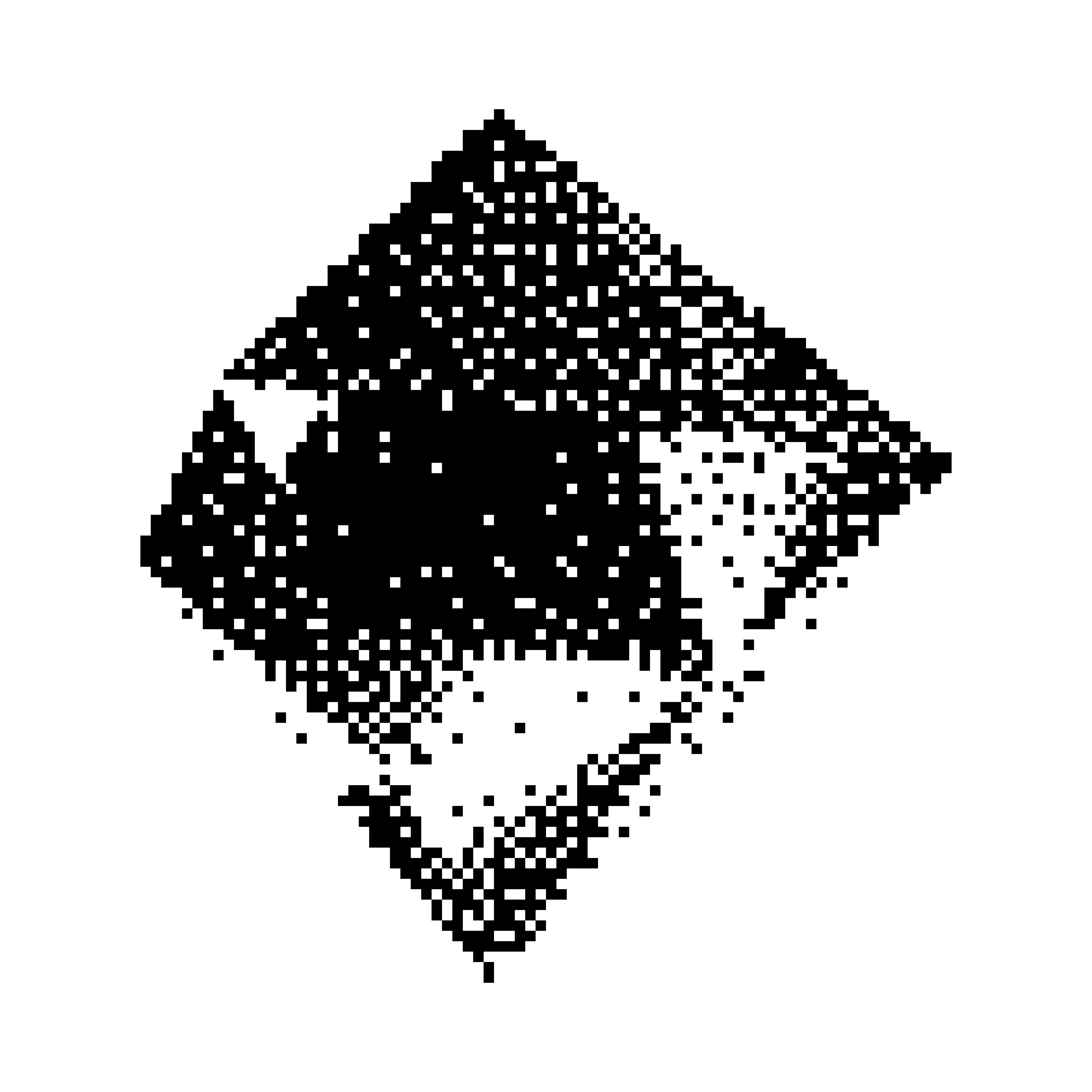 Simple black outline of a 3d shape