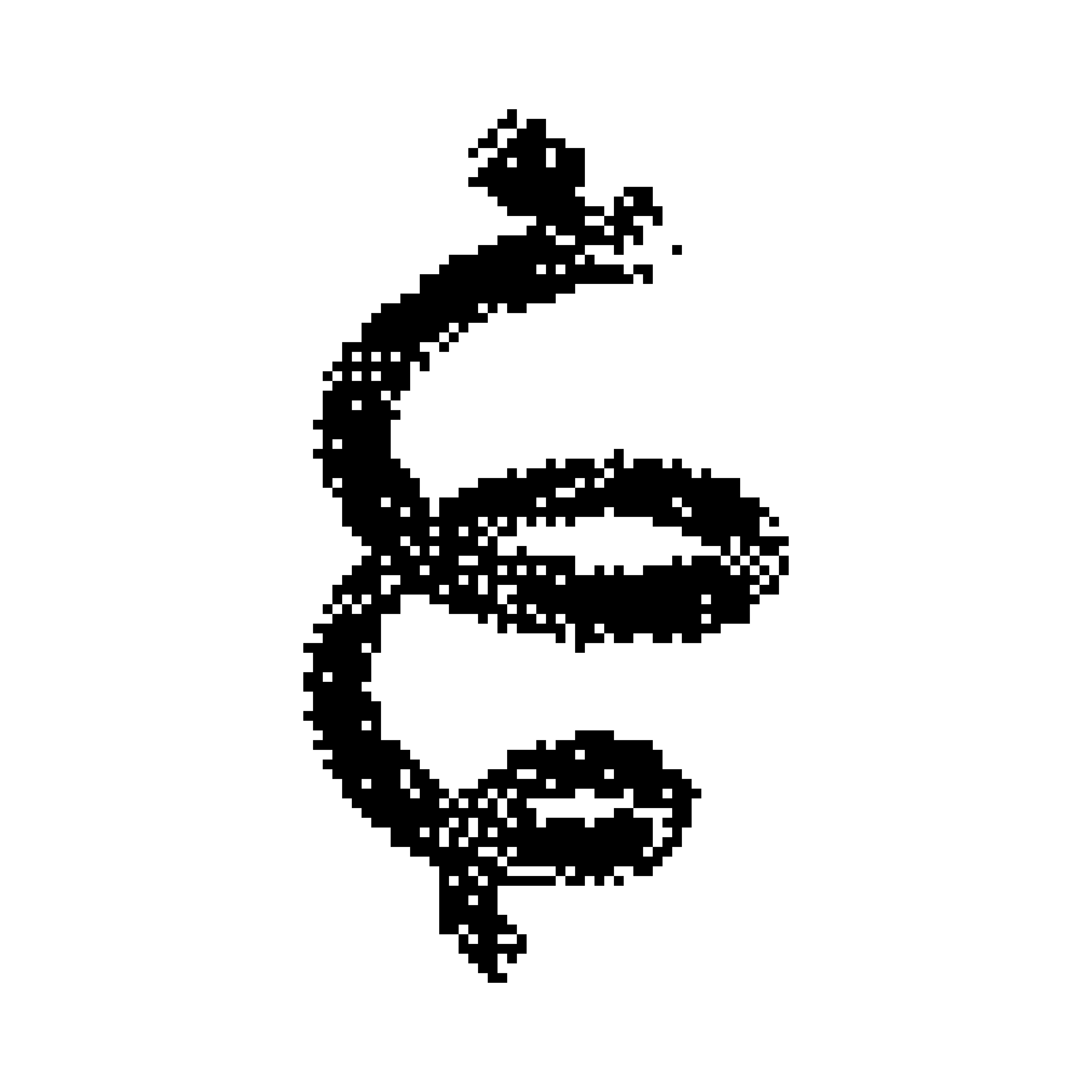 Black and white abstract shape resembling a figure 8