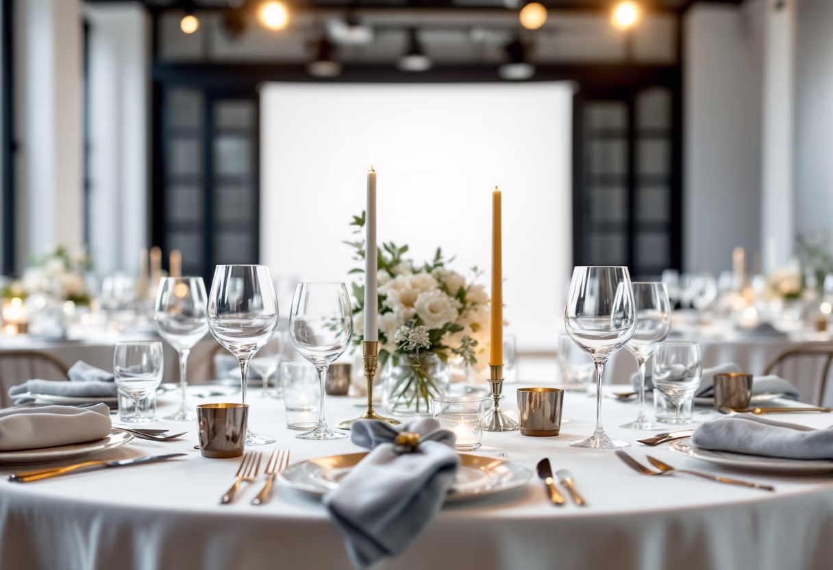 table setting for a distillery event