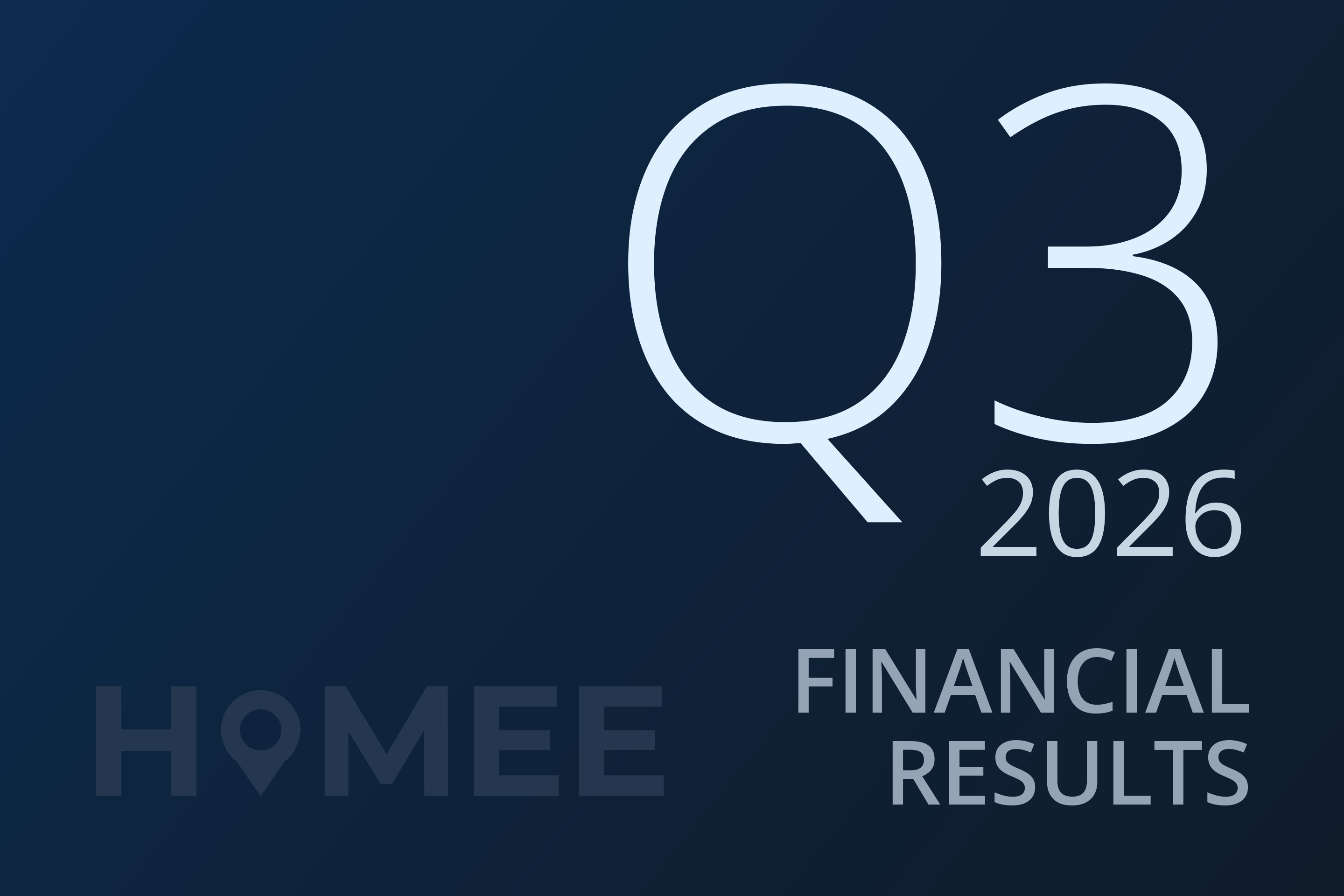 HOMEE Announces Record Third Quarter 2026 Financial Results